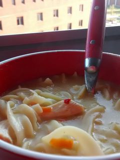 A picture of Homemade Creamy Chicken Noodle Soup.