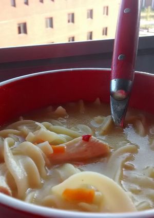 A picture of Homemade Creamy Chicken Noodle Soup.