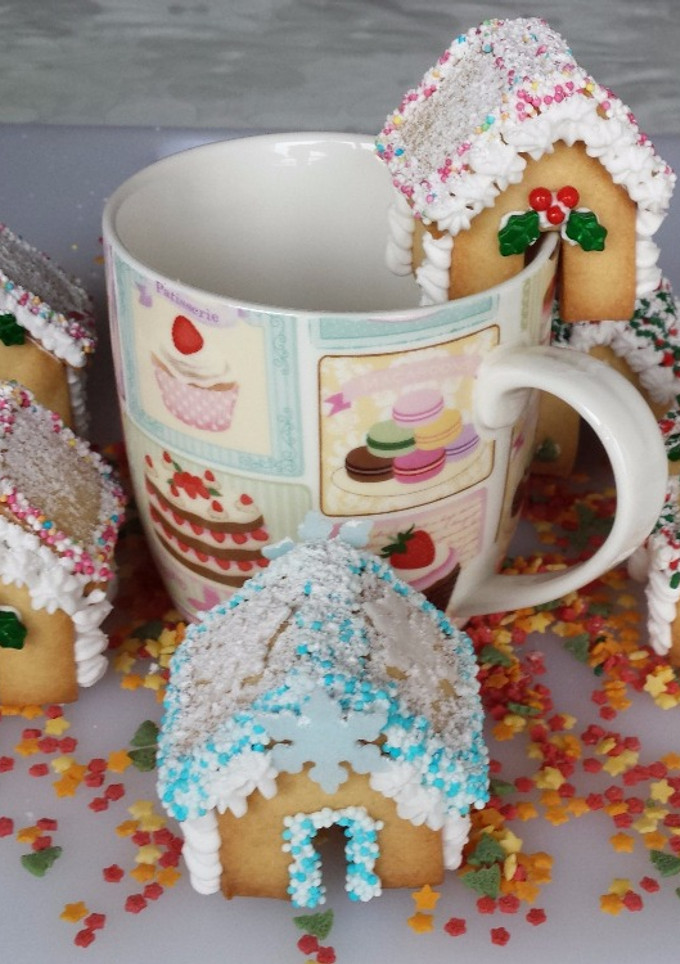 Una foto de Galletas de casitas navideñas