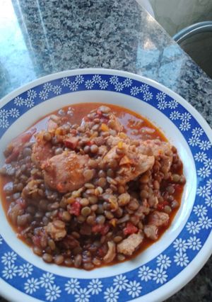 Una foto de Guiso de lentejas y bondiola