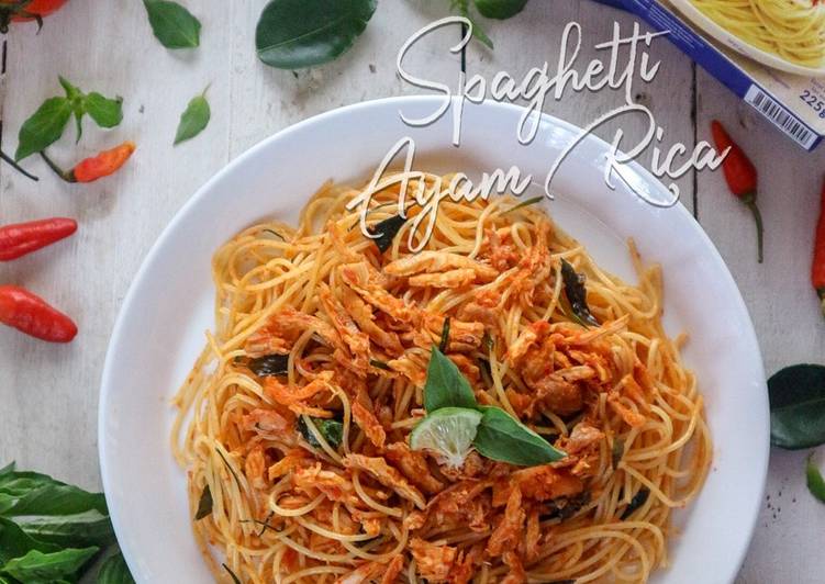 Cara Gampang memasak Spaghetti Ayam Rica, Sempurna