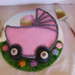 A picture of Baby Shower Pram Cake.