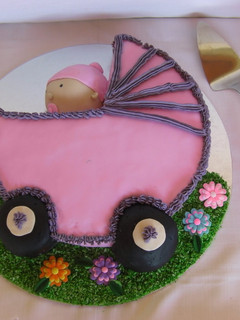 A picture of Baby Shower Pram Cake.