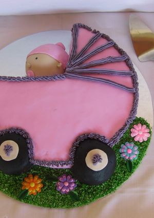 A picture of Baby Shower Pram Cake.