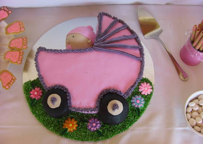 Recipe of Perfect Baby Shower Pram Cake