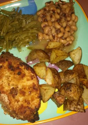A picture of Un-fried pork chops.