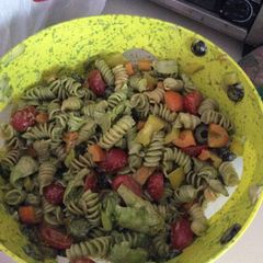 A picture of Basil Veggie Pasta Salad.