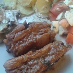 A picture of Oven barbecue ribs.
