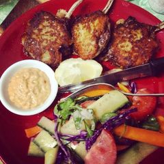 A picture of Frenched Lamb Cutlets with Rosti Crust.