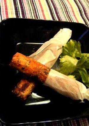A picture of A Kick of Spice! Chikuwa Fishcake Sticks Seasoned with Curry and Black Pepper.