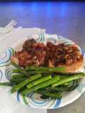 baked salmon w tomato cilantro relish