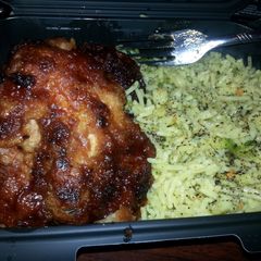 Barbeque mango fried chicken A picture of Barbeque mango fried chicken.