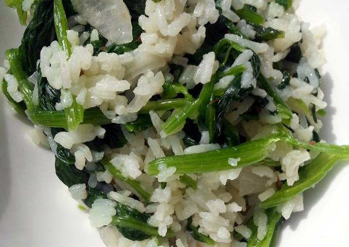 vegan spinach rice recipe main photo