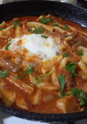 صورة لوصفة عجة مرڨاز (سجق) على طريقتي