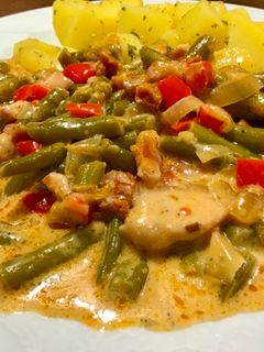 Zöldbabos pecsenye recept fotója