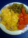 Potatoes au gratin with ham