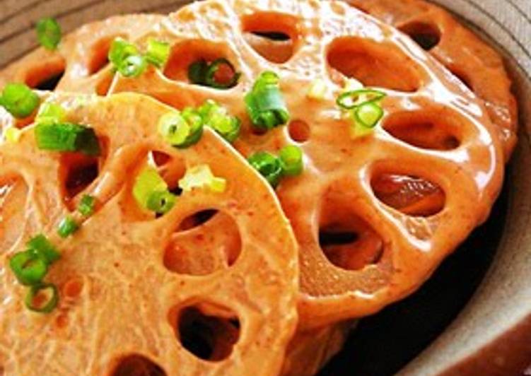 Recipe of Lotus Root &amp; Gochujang Mayonnaise Salad