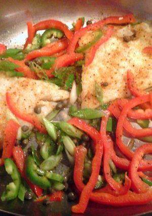 A picture of Pan Seared Cod w Vegies.