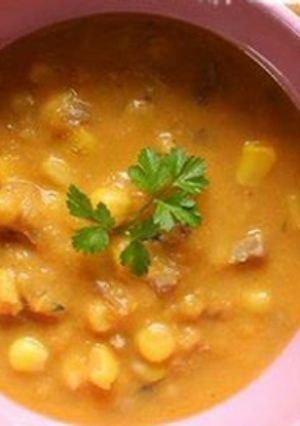 Una foto de Sopita solomillo de cerdo dorado (+9 meses)