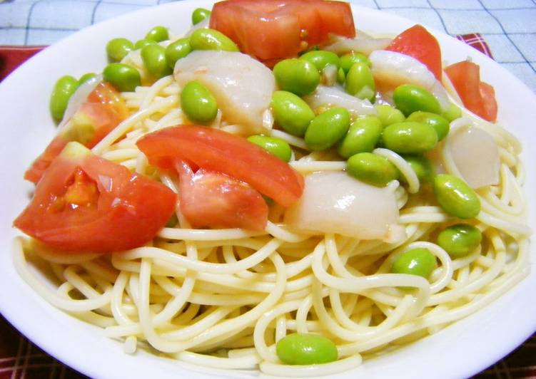 Recipe of Award-winning Chilled Pasta with Scallops &amp; Edamame