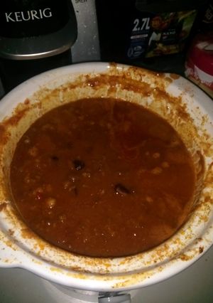 A picture of crock pot taco chili.