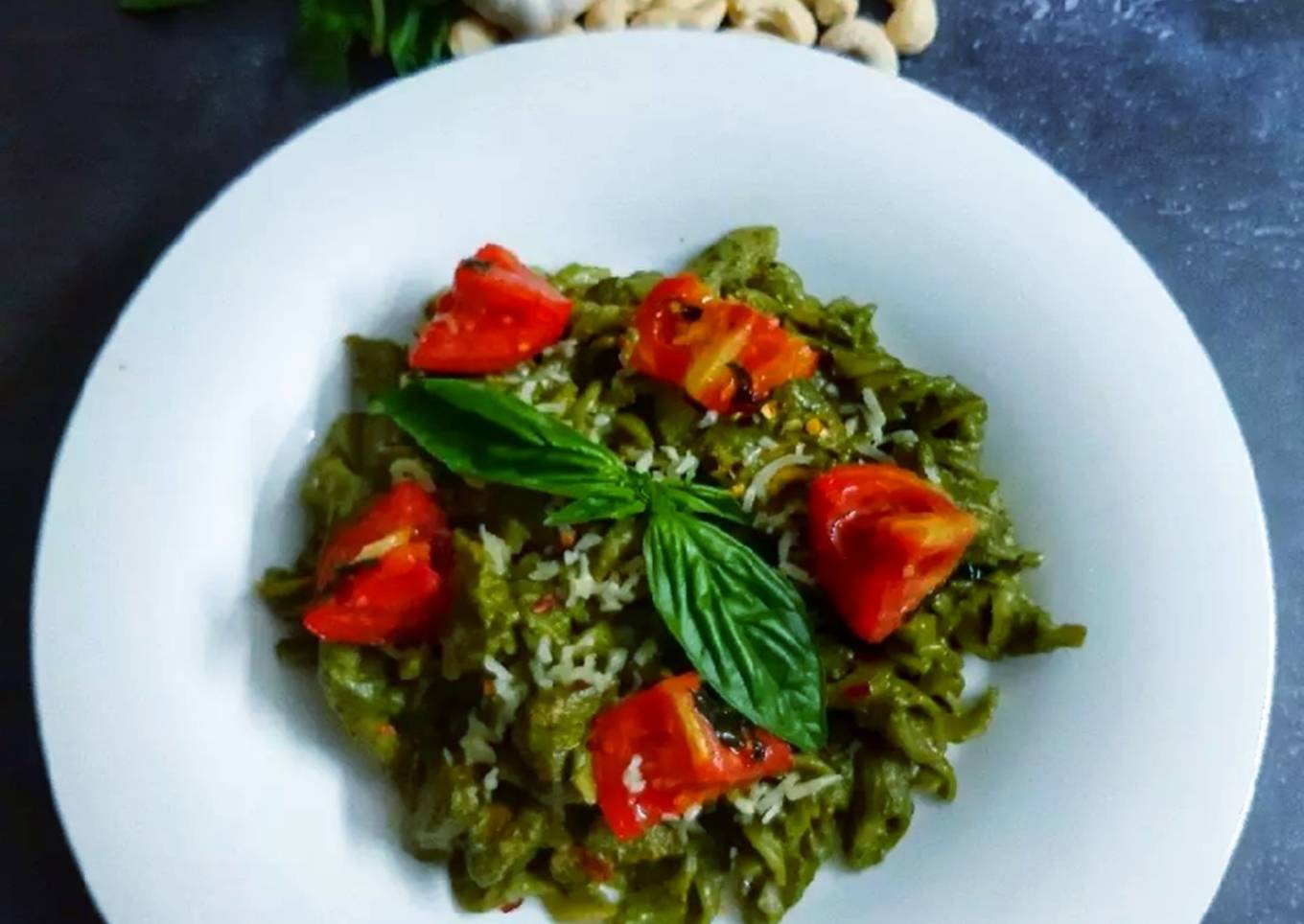 Pesto Pasta With Cashew