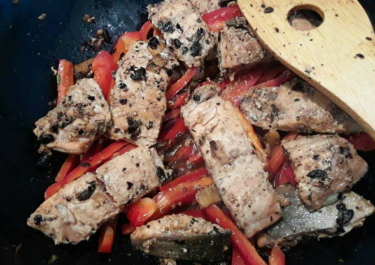 Resep Salmon in Black Bean Sauce yang Enak Banget