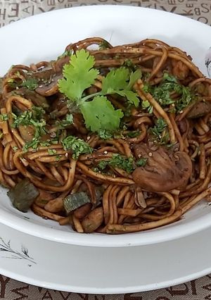 Una foto de Fideos Tallarines con Champiñones