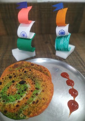 A picture of Tricolor masala thepla.