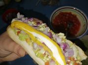 Una foto de salchichas de venezuela