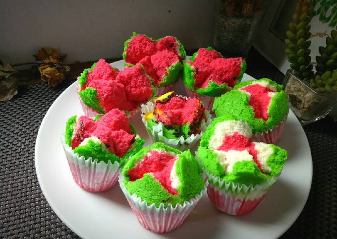 Resep 74. Bolu Kukus All In One (Semangka), Enak