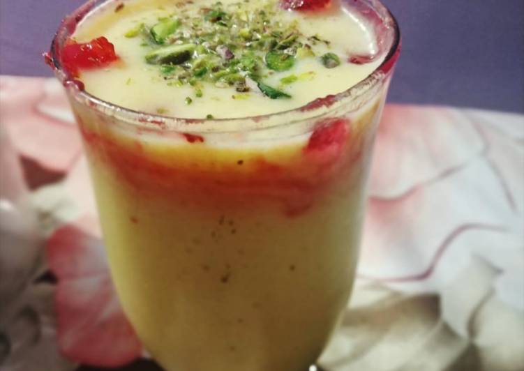 Recipe of Super Quick Homemade Tri colour mango mastani