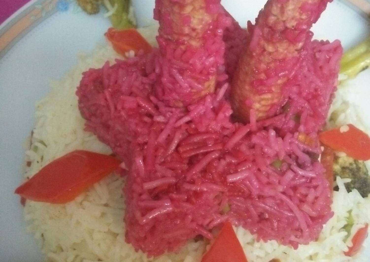 Pink rice / multiple of colored veggies Recipe by Anita aggrawal Cookpad