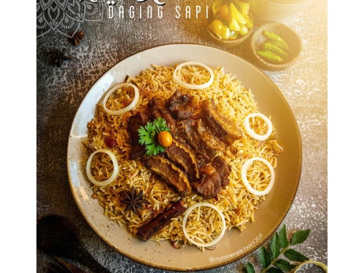 Ini dia! Resep membuat Nasi Kebuli Daging Sapi (Magic Com)  sesuai selera