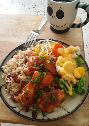 A picture of Bacon Rice.