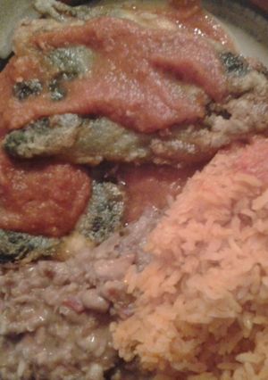 A picture of Chiles Rellenos and Fresh Salsa?.