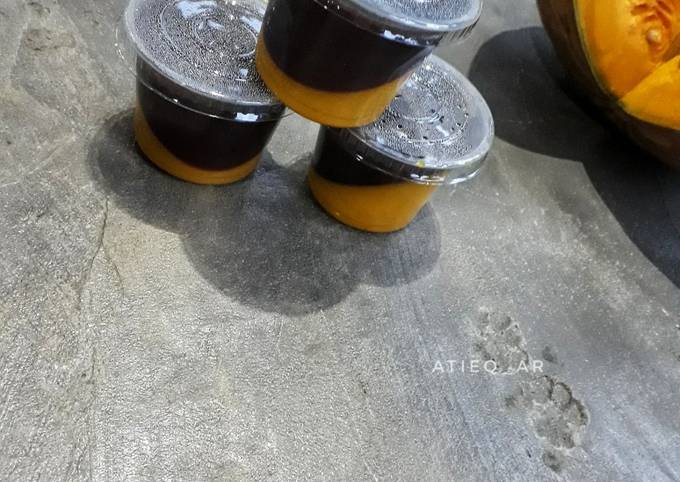 Puding Labu Kuning Lapis Coklat