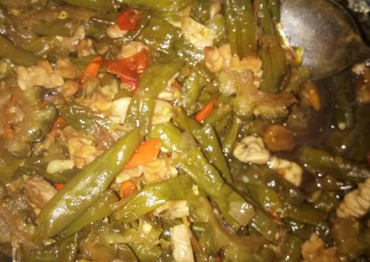 Tumis pare mix kacang n tempe