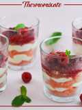 Trifle de mascarpone, frambuesas y biscuits rosés con Thermomix