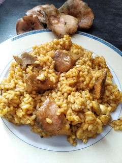 Una foto de Arroz con pollo y rovellones