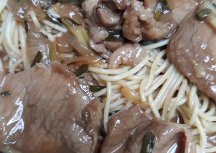 Steps to Make Any-night-of-the-week Mongolian Pork Lo Mein