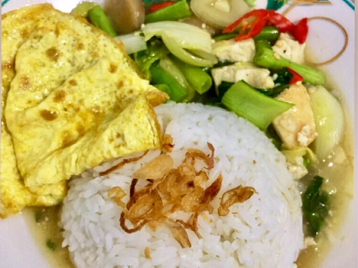 Langkah Gampang Membikin Resep Nasi Capcay Tahu Bakso yang Uenak Anti Ribet, Uenak Banget