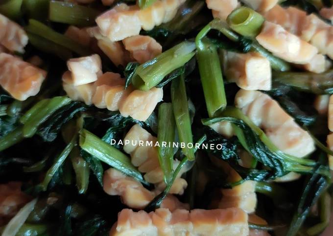 Resep 269. Tumis Kangkung dgn Tempe / Oseng Kangkung Tempe yang Bisa Manjain Lidah