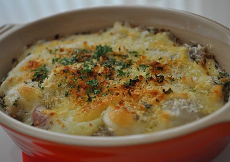 Steps to Prepare Award-winning Satoimo (Taro Root) Cheese Gratin