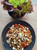 Spaghetti mit Linsen, Kirschtomaten und Feta