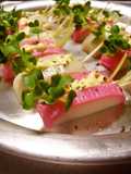 Kamaboko Fish Cake Sandwiches with Daikon Sprouts