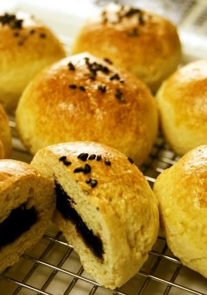 A picture of Easy Sweet Bean Buns with Pancake Mix.