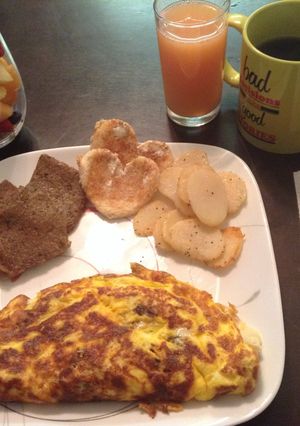 A picture of Wifey's Hearty Mushroom Double Cheese Omlet.