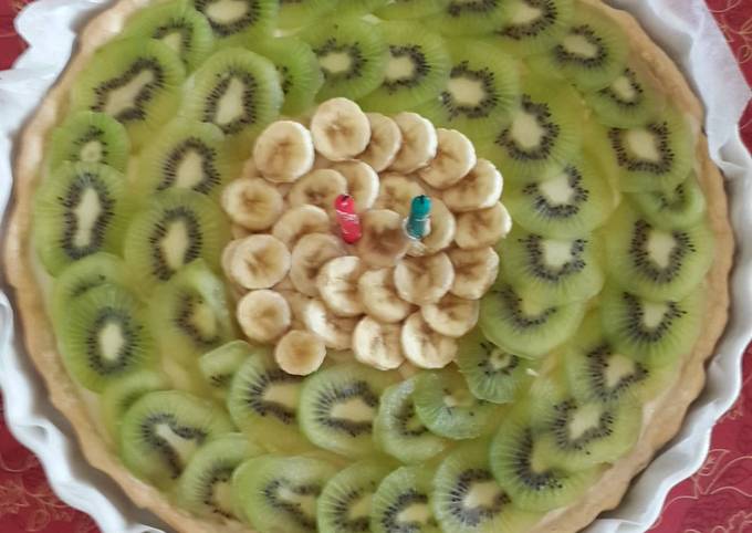 Steps to Make Homemade Kiwi and banana tart