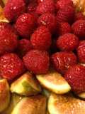 Raspberry and fig custard tart